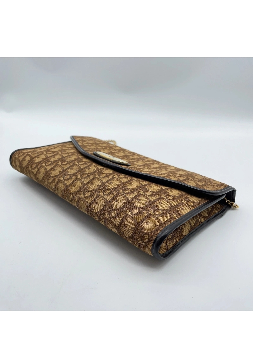 Dior Brown Monogram Chain Shoulder Clutch - Picture 3 of 11